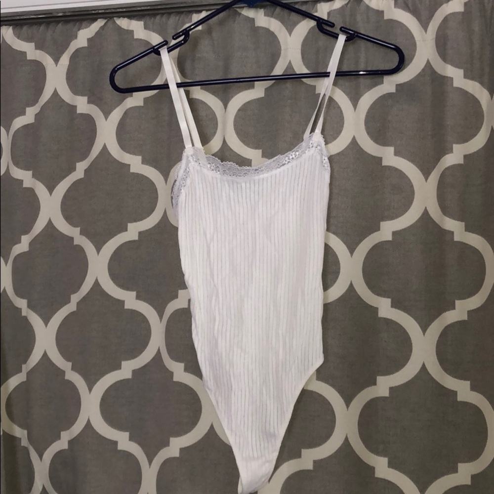 Body suit ribbed with a little bit of lace